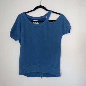Pam & Gela Blue Cold Shoulder Sweatshirt XS